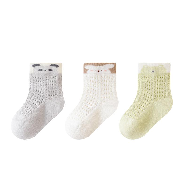 3 Paar Neugeborenen Babysocken Sommer Mesh Weiche Baumwolle Babysocken Atmungsaktive Kindersocken für Neugeborene Babysachen