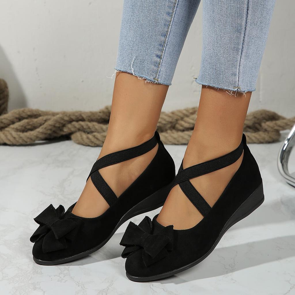 Fashion Flats Bow Shoes Anti-slip Casual Running Shoes 2024 New Summer Fashion Lightweight Wedge Loafers Zapatos De Mujer Sneakers Women