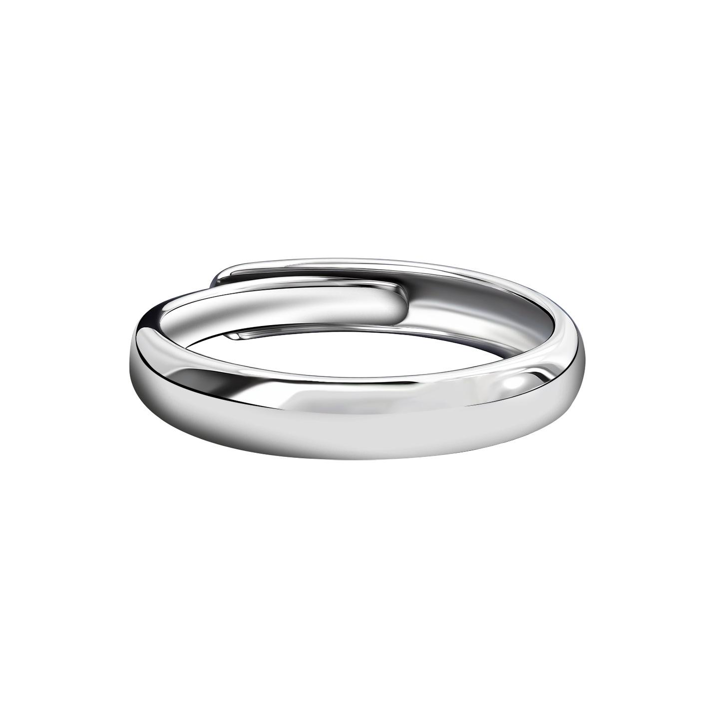 Eco-friendly Minimalist White Gold-Plated Copper Ring Adjustable Open Size