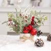 23cm Height Desktop Mini Christmas Tree Festive Potted Plant Decoration Holiday Gift Tabletop Centerpiece