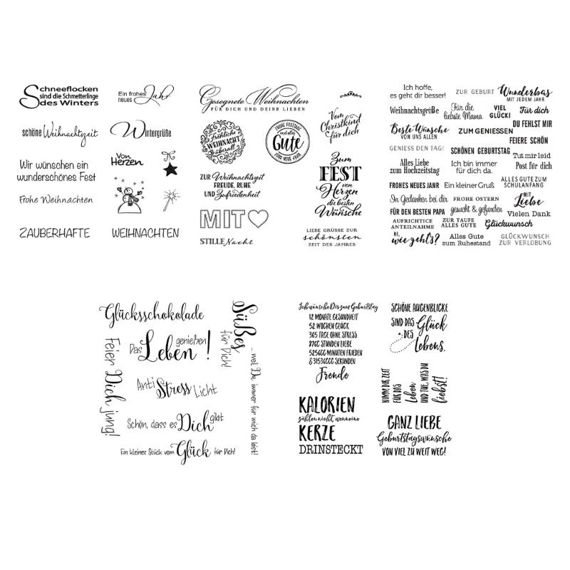 

Clear Silicone Stamp with German Sayings and Flower Pattern for Card Making Journal Photo Album Scrapbooking Stamp 1