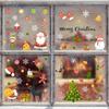 2 Pieces Christmas Santa Claus Window Stickers Anti-static Decorations Visible Xmas Tree Stocking Home Decor Wall Decals