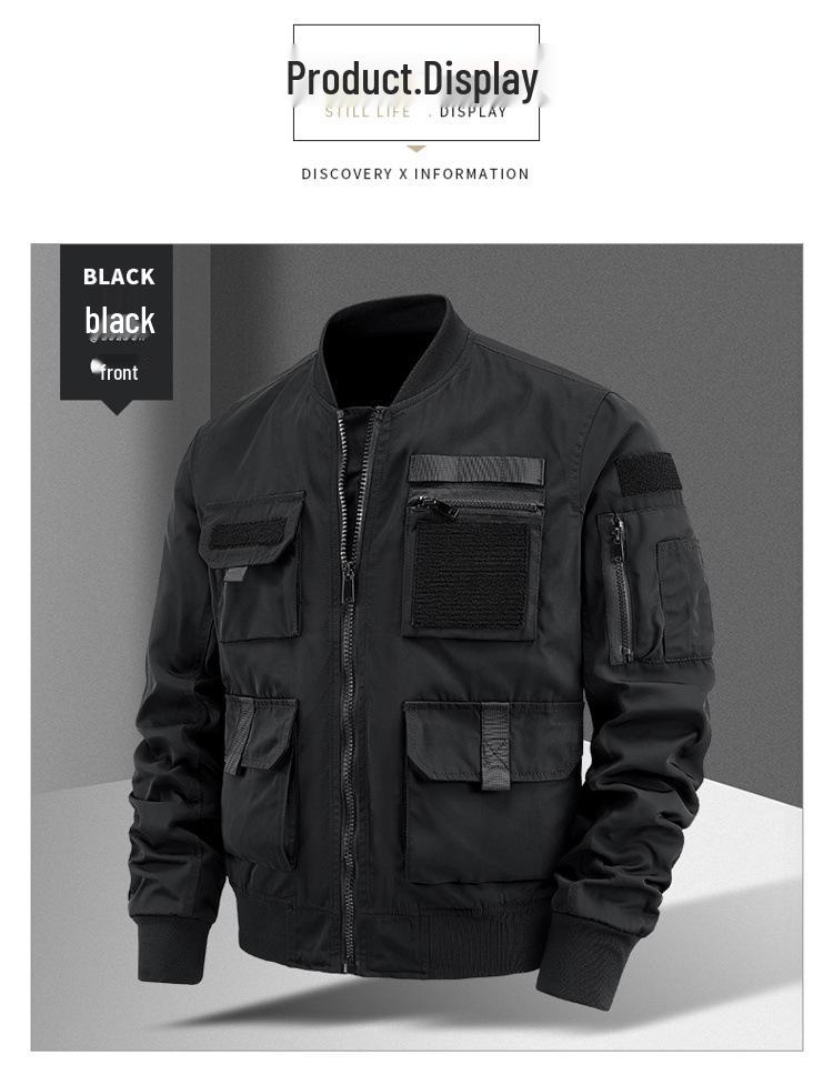 Herren Mehrzwecktaschen Wasserdichte Outdoorjacke - Bergsteigerstil, Frühjahrs-/Herbst-Camping-Oberbekleidung