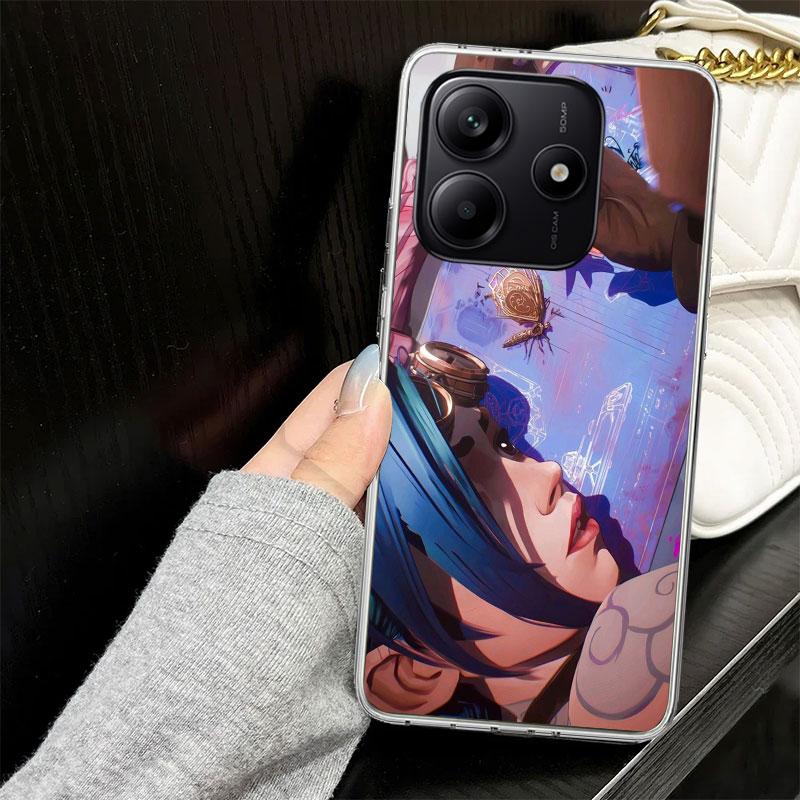 Arcane Jinx Anime Case for Xiaomi Redmi Note 14 13 12 11 Pro Plus Phone Cover 14S 12S 11S 11E 11T 10S 10 9S 9 Silicone Funda