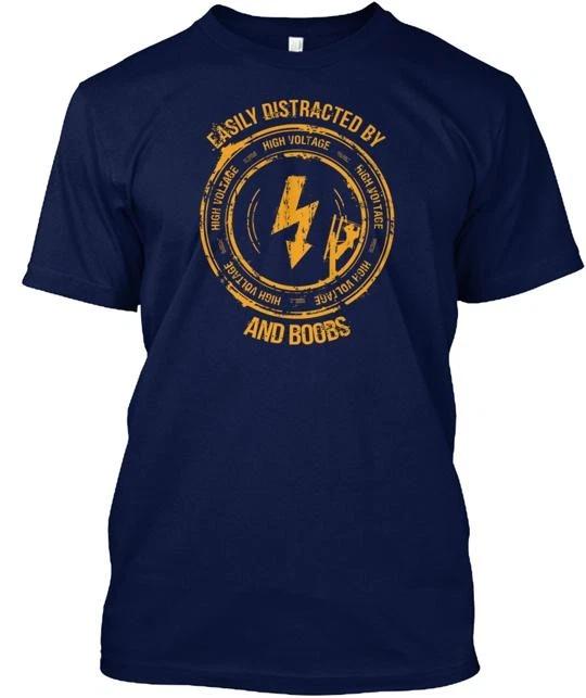 Lineman Easily Distracted T shirt Made in the USA Size S to 5XL L