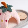 Comfortable Pet Sanctuary Plush Strawberry Hamster Bed, Soft Winter Warm Hideout, Cute Cozy Enclosed Cave Bed for Gerbil, Sugar Glider,