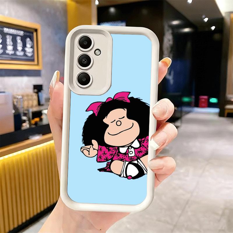 Phone Case for Samsung Galaxy S26 S25 Ultra S24 FE Mafalda Cartoon Cute Shell S23 Plus S22 + S21 S20 5G Soft Silicone Funda