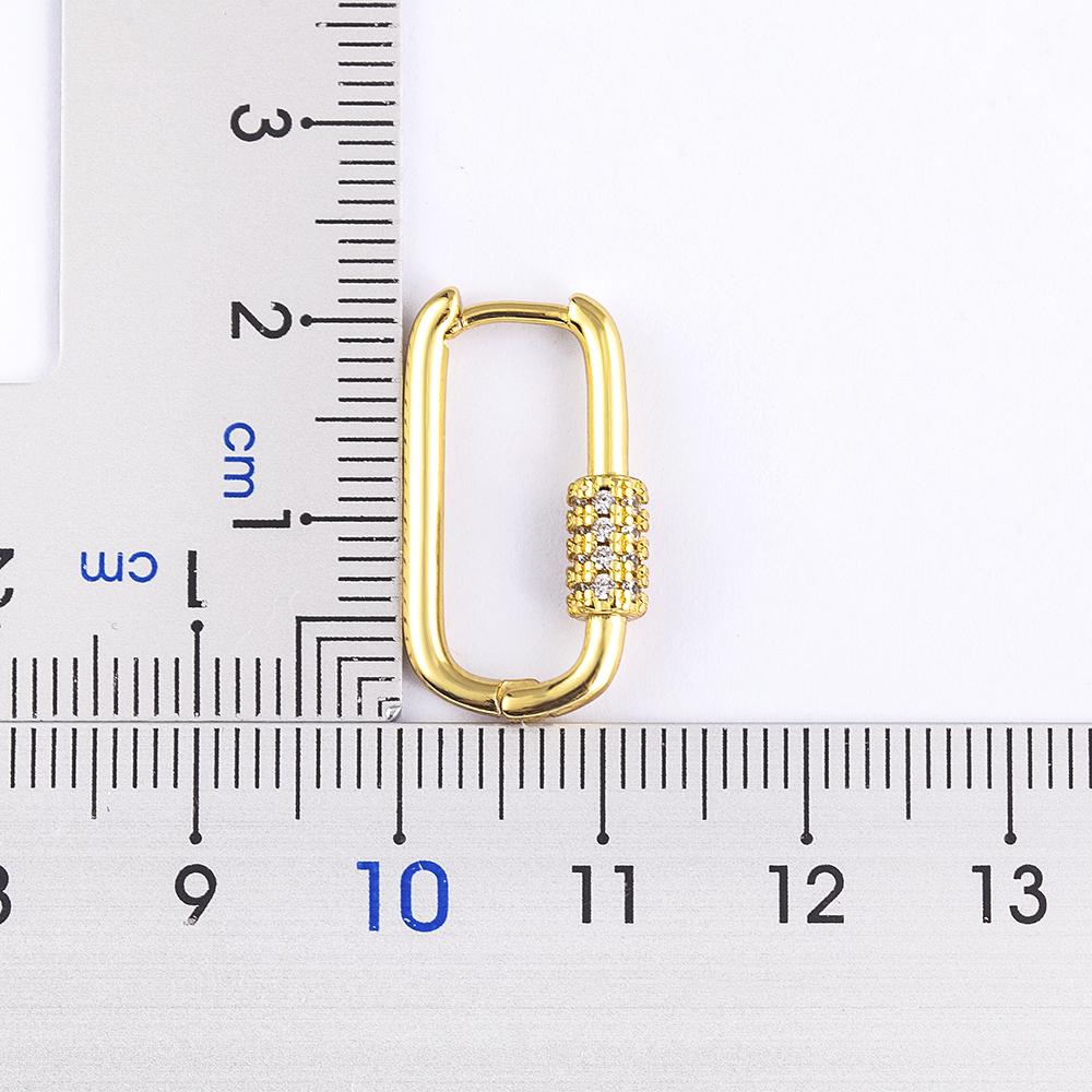 Nidin Trendy Minimalist U Shaped Geometric Ear Hoop Piercing Earrings for Women Gold Silver Color Zircon Wedding Jewelry Gift
