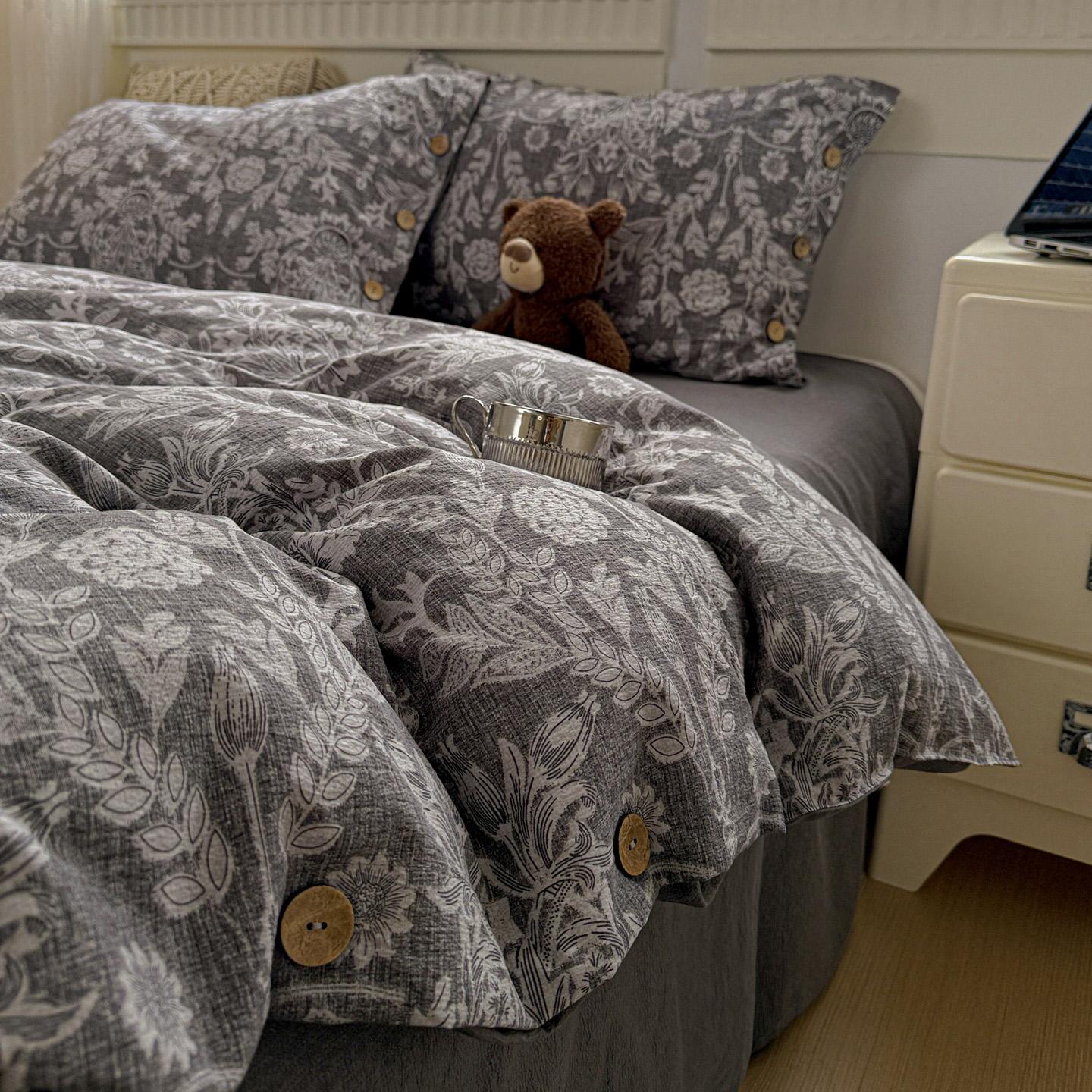 

Комплект постільної білизни Принцеса Простий квітковий Підодіяльник Наволочки Простирадло Односпальний Півтораспальний Двоспальний Королівський розмір Домашній декор Комплект постільної білизни Flat 2.0m bed 4pcs