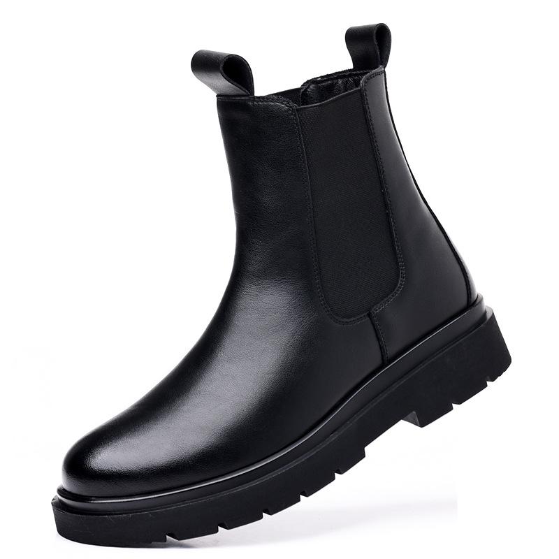 Men's Chelsea Boots, Autumn/Winter British Style, Plus Velvet Mid-High Martin Boots