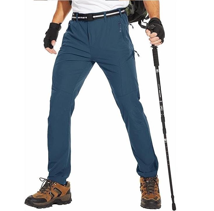 Men's Outdoor Quick Drying Pants, Summer Thin Mountaineering Pants, Waterproof and Breathable Assault Pants, Elastic Sun Protection Pants