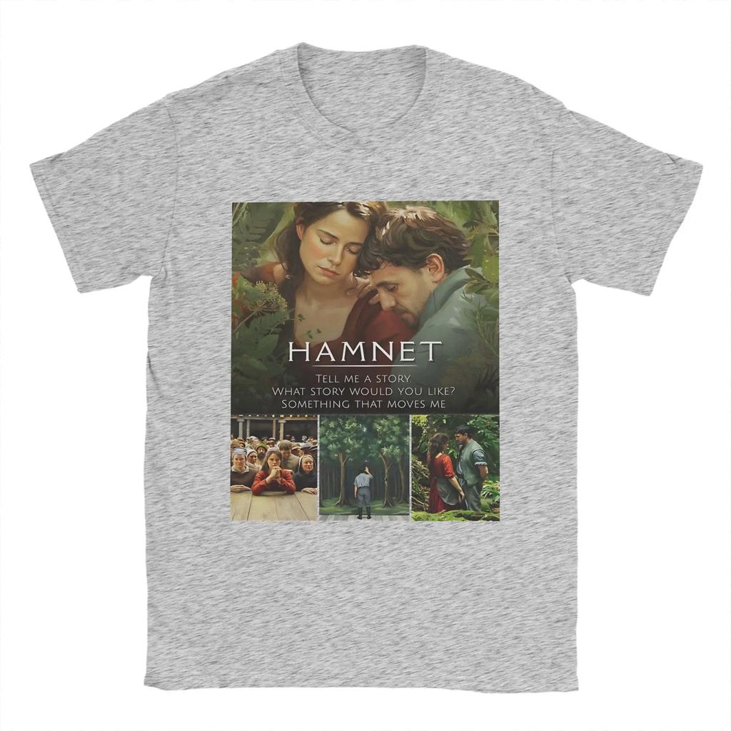 Hamnet Movie T-Shirts Men  Vintage 100% Cotton Tee Shirt Round Collar Short Sleeve T Shirt Original Clothing