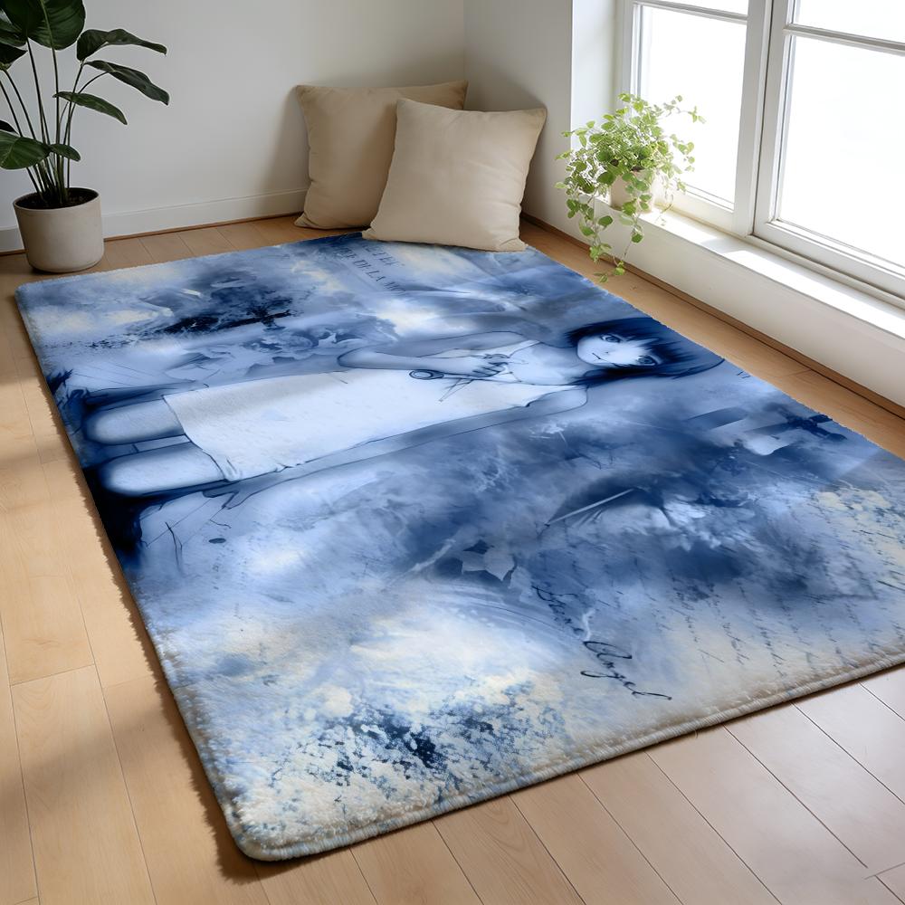 Anime S-Serial Experiments Lain Floor Mat Soft Flannel Floor Mat Non-Slip Absorbent Rug For Home Bedroom Bathroom