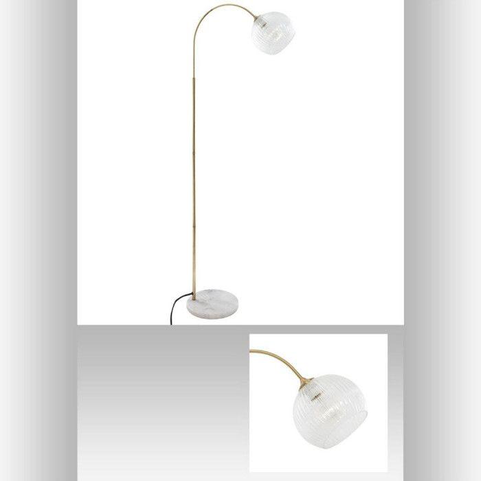 Lampadaire "Laye" en verre & marbre Hauteur 150 cm Atmosphera