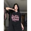 Plus Size European Style Mid-Length Black Oversized Tee for Women, Hip-Covering Loose Fit, Short Half-Sleeve, Summer 2025