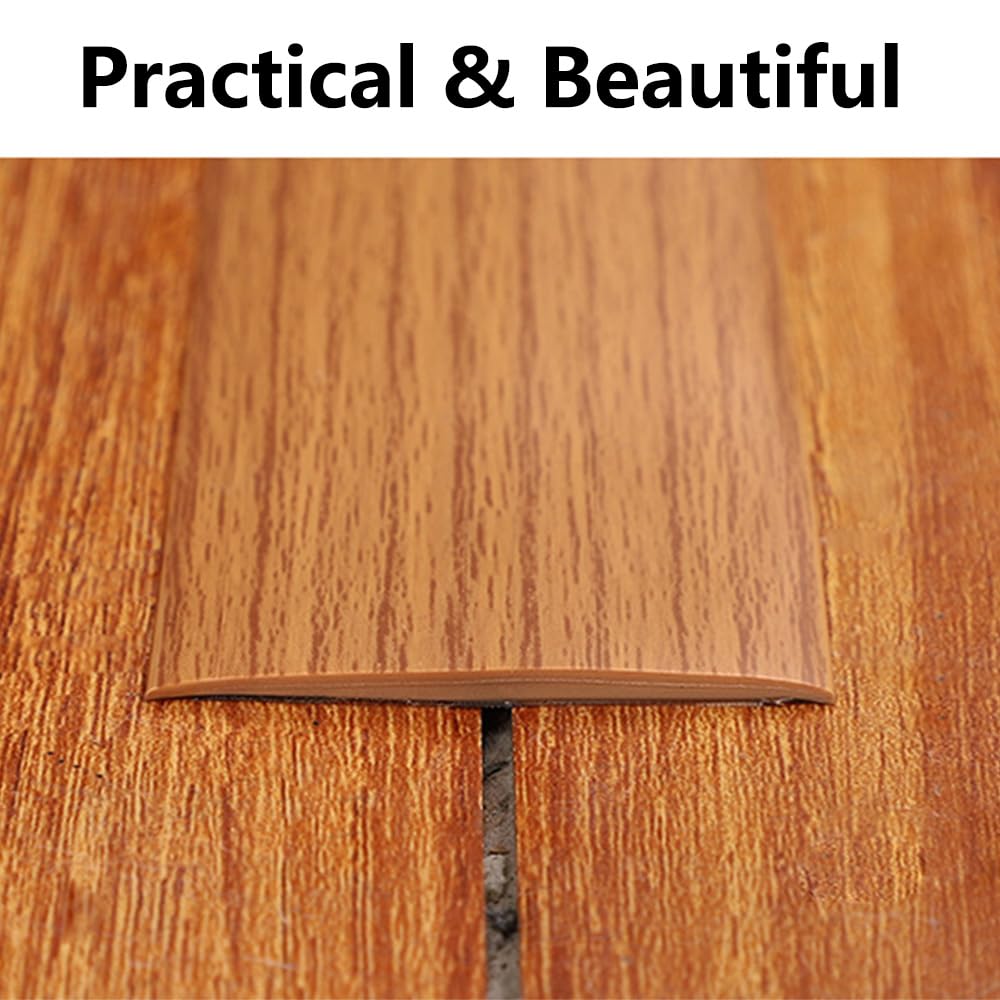 1Pc 5cm/1.96in PVC Wooden Floor Transition Strip, Self-adhesive Edge Sealing Strip, Self-adhesive Threshold Strip