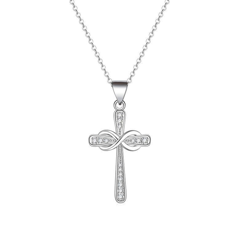 Eternal Love Diamond Cross Pendant for Women - Stylish All-Match Design
