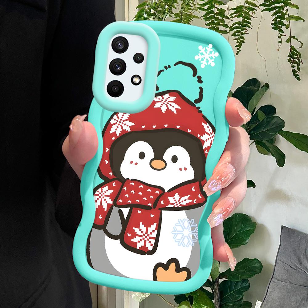 

Окрашенный узор Big Wave Edge Мягкий силиконовый материал Macaron чехол для телефона противоударный защитный резиновый чехол для Samsung Xiaomi Poco Redmi Xiaomi Poco C75 5G синий