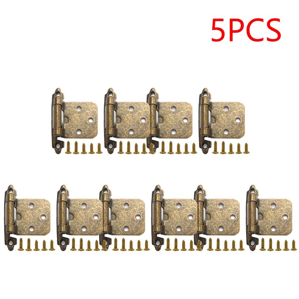 2Pcs Self Closing Door Hinge with Screws Overlay Flush Cabinet Hinges for 1/2In American Cupboard Door