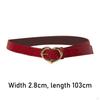 Belt, PU Leather Heart Buckle, Retro-single Girdle, Stylish Waistband, Decorative Belt for