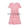 Spring and Summer New Women's Clothing Casual Minimalist Easiest for Match Round Neck Flower Print Short Sleeve Short Dress 2784038