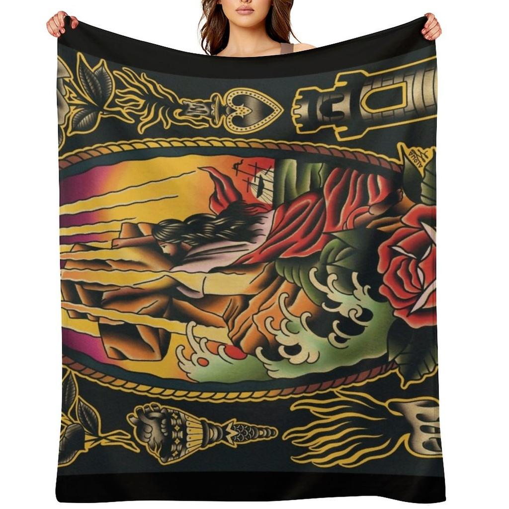 Rock of Ages watercolor ((horizontal version)) Throw Blanket Moving Extra Large Throw Tourist Furry Blankets