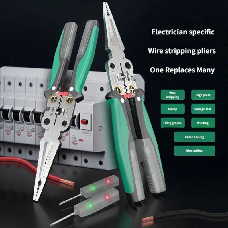 Industrial Steel Wire Stripper & Crimping Tool with Ergonomic Handle Simple To Operate for Precise Wiring Tasks