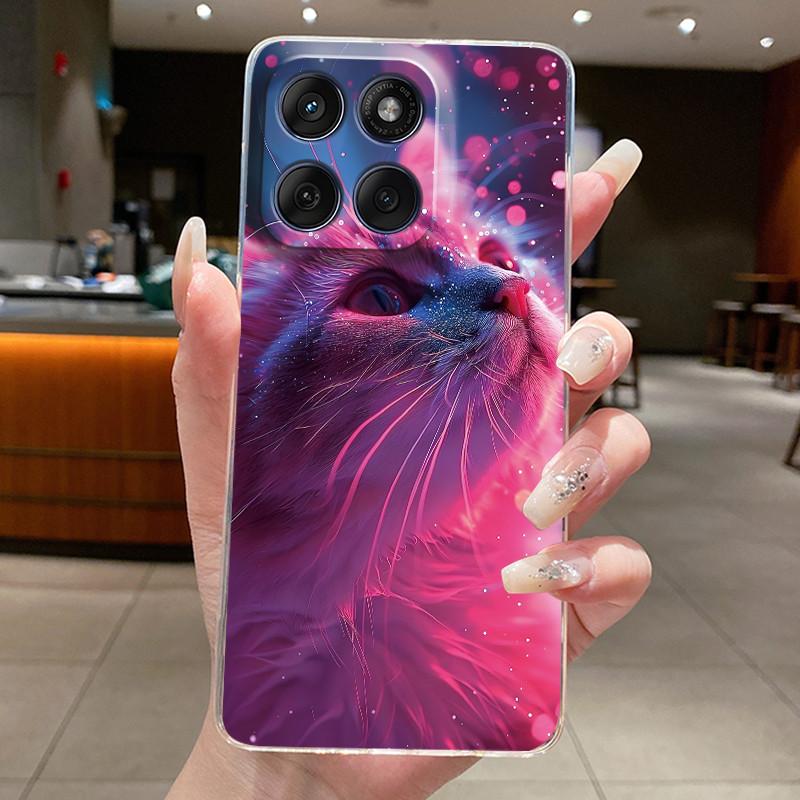 Casing For Motorola Edge 60 Fusion Pro 60s Aesthetic Fashion Cute Cat Astronaut Soft Silicone Back Cover Transparent Phone Case