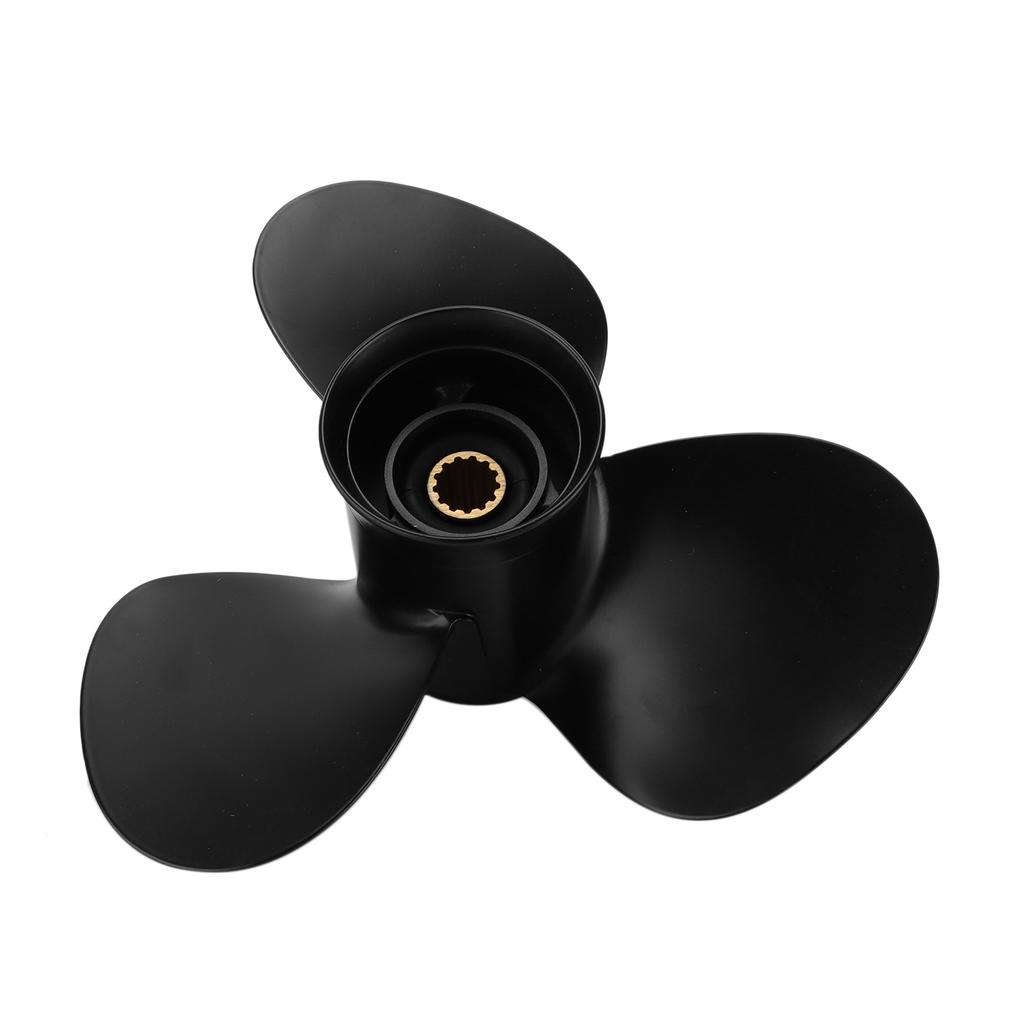12 1 4in Boat Propeller 3 Blades Aluminium Alloy 13 Tooth Corrosion Resistance Replacement for Outboard Engines 25‑70HP