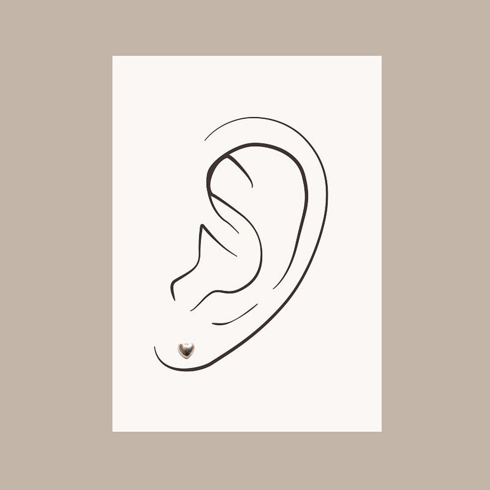 J.Lauren Petite Mini Heart Silver Piercing P0397