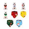 Holiday Pet Neckwear, Soft Christmas Neckerchief Cartoon Printed Dog Scarf Collar for Picture Days, Party Wear and Seasonal Style