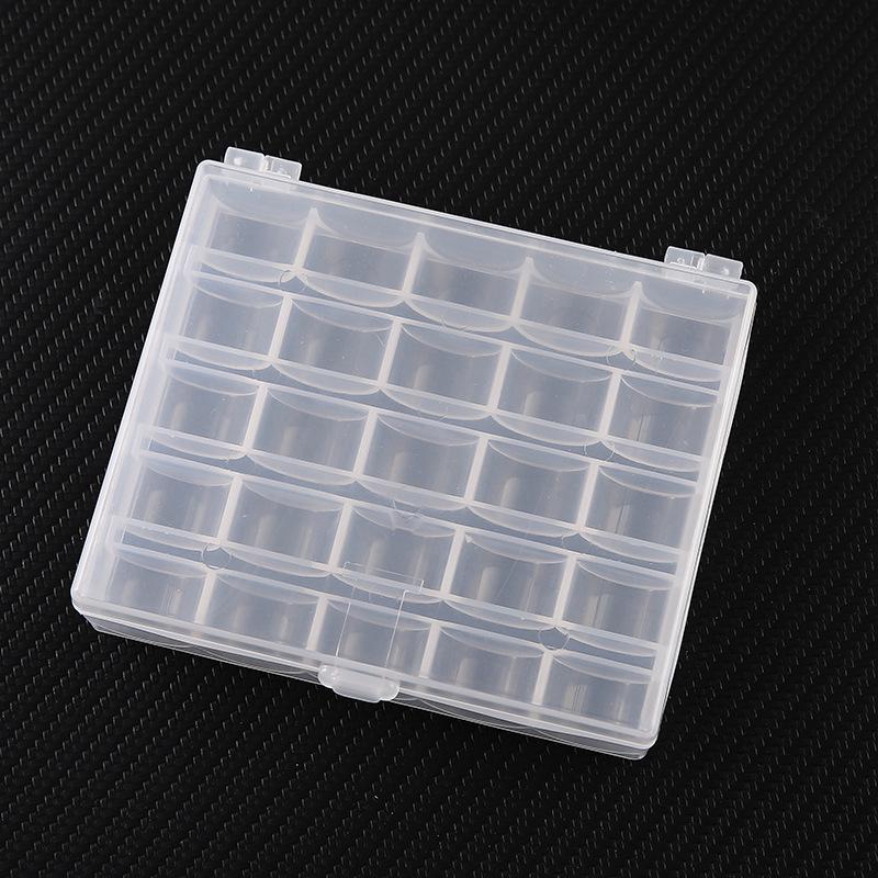 25-Grid Transparent Bobbin Box for Sewing Machine & Jewelry Storage