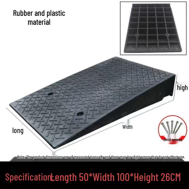 Curb and Threshold Ramp Mat - Rubber Slope for Home or Car Use