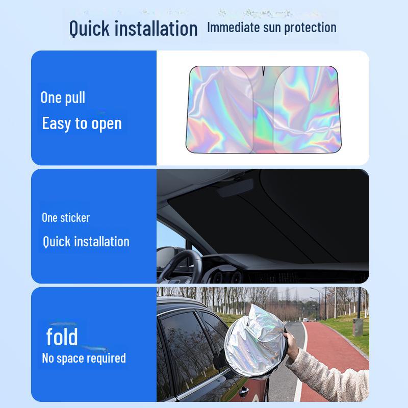 Laser Car Sunshade Privacy Curtain: Heat Insulation & Sun Protection for Front Windshield