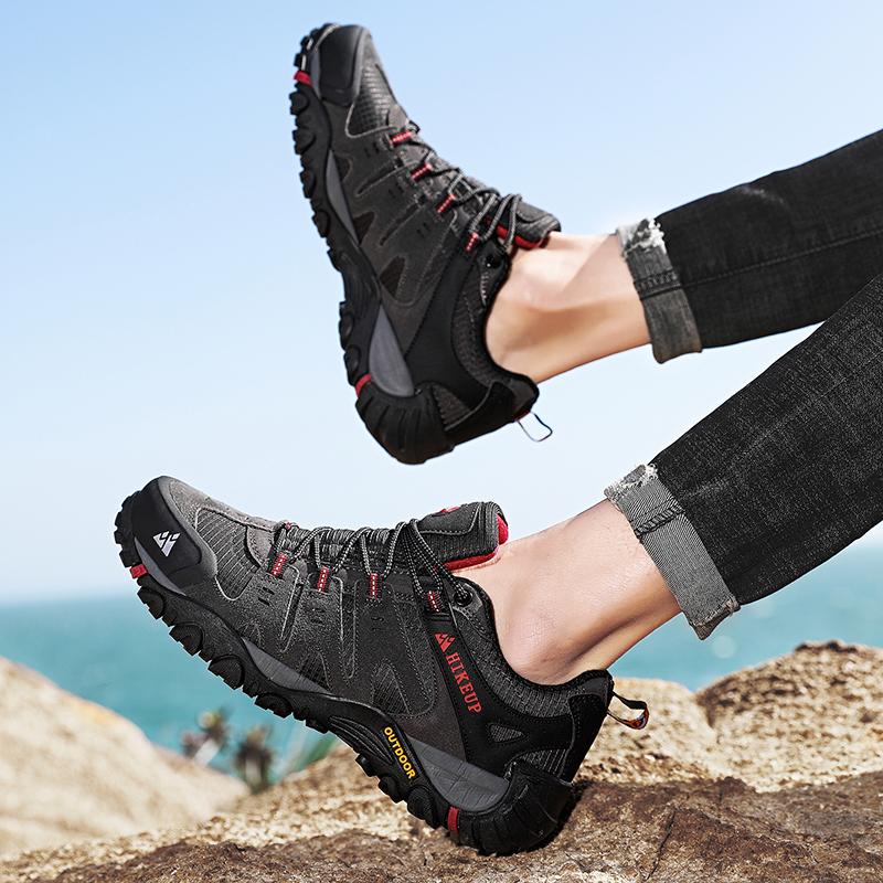 Men's Hiking Shoes Mountain Trekking Outdoor Shoes Wear-resistant Men Walking Suede Leather High Quality Fashion Sneakers