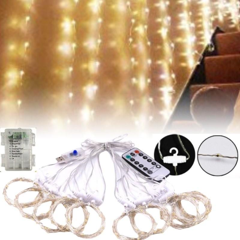 Remote Control Usb Led Warm White String Lights Living Room Wall Decoration Lamp