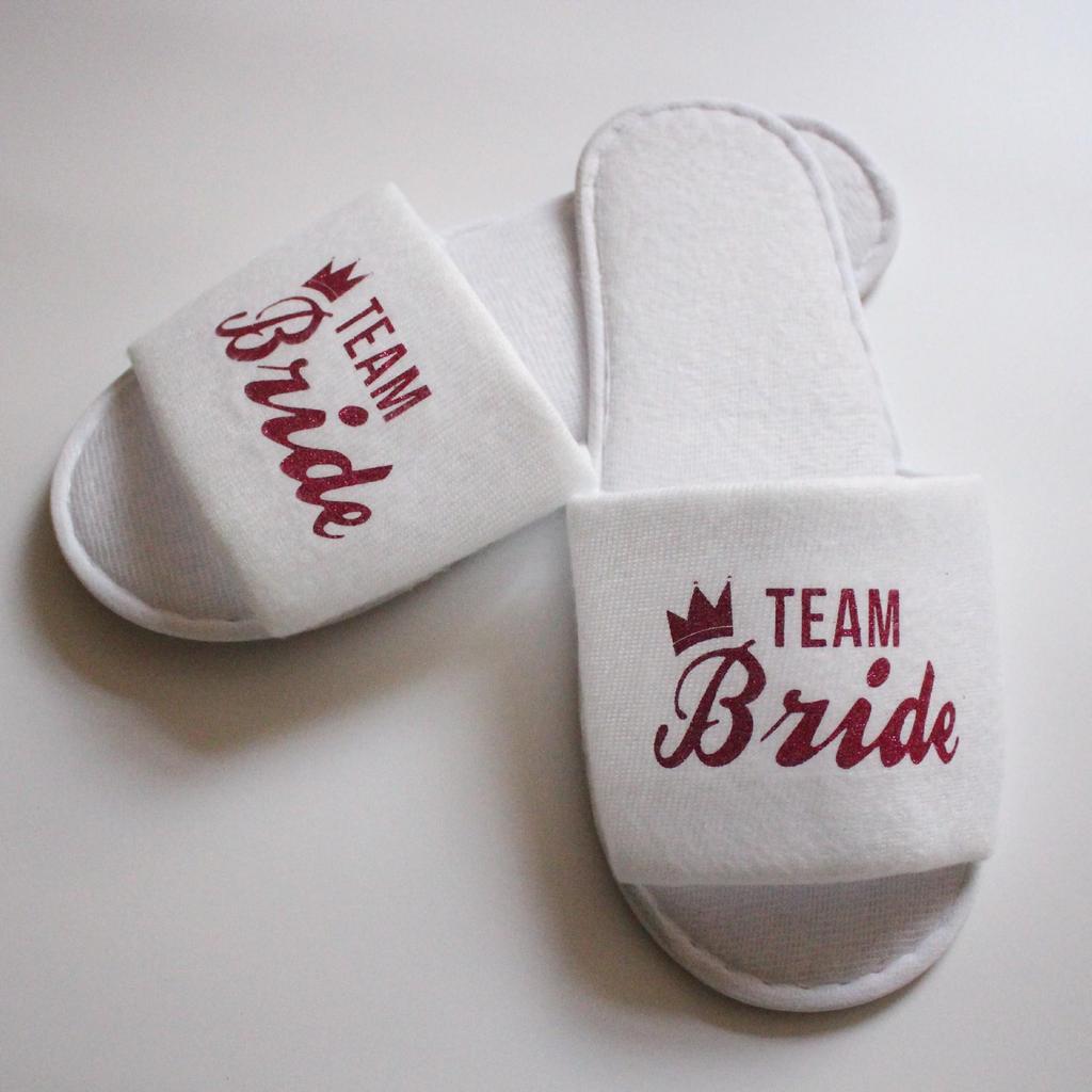 Bridesmaid Wedding Pajama Party Slippers - Colorful Letter Design