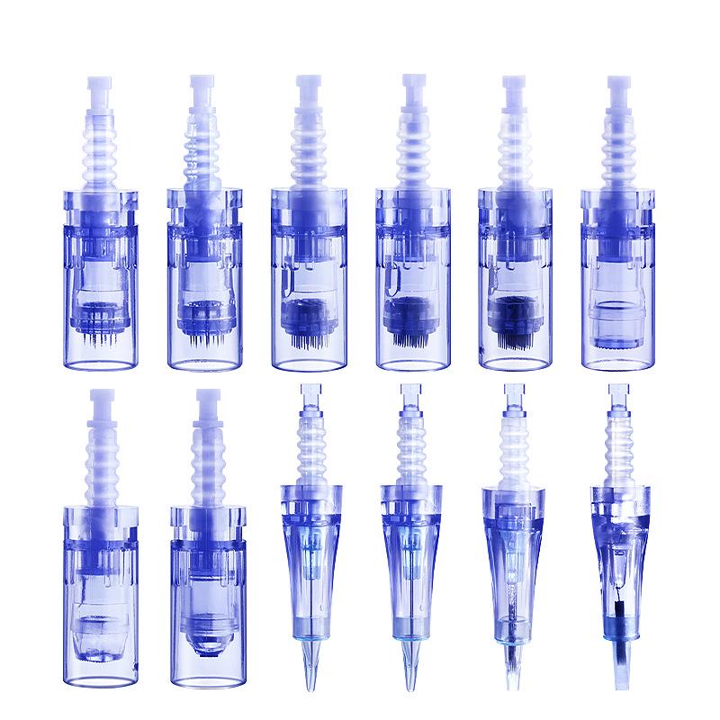 Blue Bayonet Microneedle Head Replacement for A6 with 9, 12, 36, 42 Needles & Nano Tattoo Options