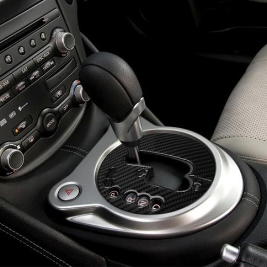 Bright Carbon Fiber Car Center Automatic Gear Shift Cover For Nissan 370Z 09-20