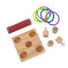 Bird Training Toys Set Wooden Block Puzzle Toys For Parrots Colorful Plastic Rings Intelligence Training Chew Toy Bird Supplies