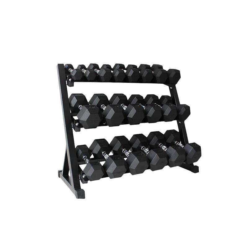 Yimai 105kg Hex Dumbbell Set with 3-Tier Rack