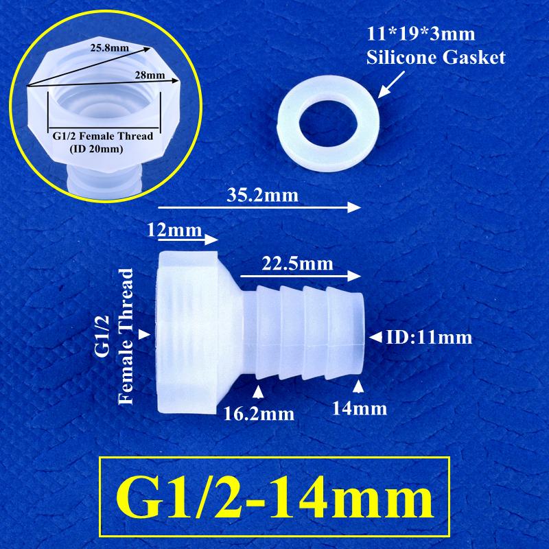 PP Direct Connector G1/2" 3/4" Female Thread To 4~25mm Barb Joint Micro Irrigation Garden Water Pagoda Hose Joint Aquarium Tank Fittings