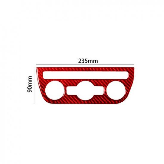 For Volkswagen Tiguan Red Carbon Fiber Interior Climate Console Cover Trim