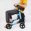 Senior Four-Wheel Walker with Brakes, Cushion, and Storage Bag for Outdoor Use