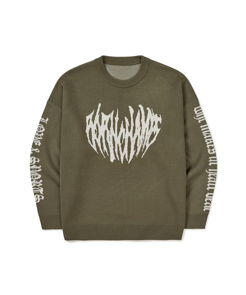 BORN CHAMPS Heart Tribal Logo Knit B23Ft16Kh