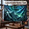 Mountain Landscape Theme Throw Blanket Custom Name Text Personalized Blanket Soft Cozy Blanket for Home Sofa Bed