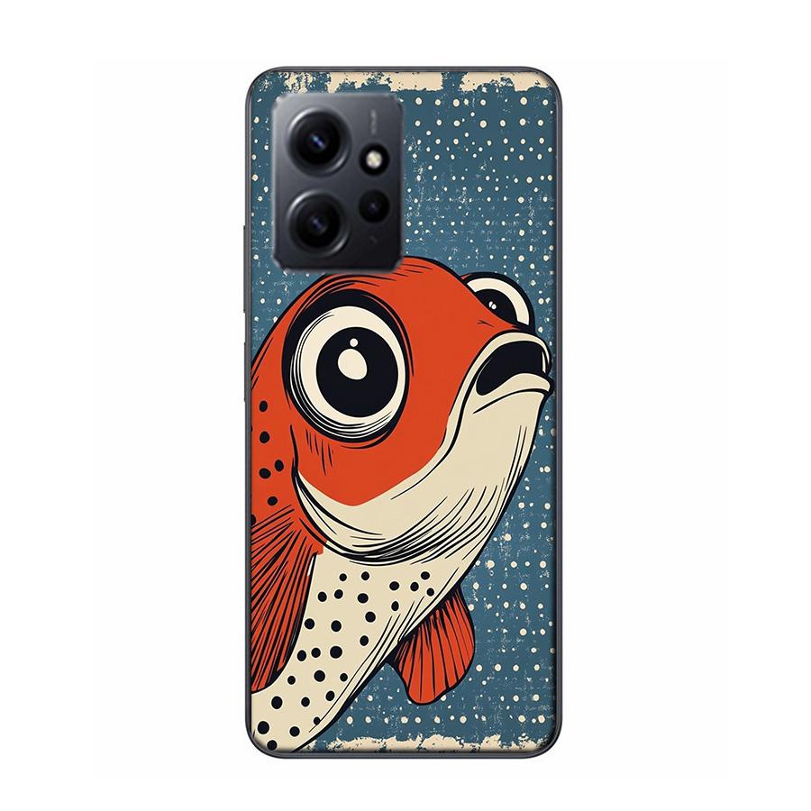 Pop Art Drawing Ideas Fish Phone Case For Redmi 12 13C 12C 15C 9 10 10C Note 13 Pro Plus 14 15 Pro 9T 9C 9A TPU Soft Cover Clear