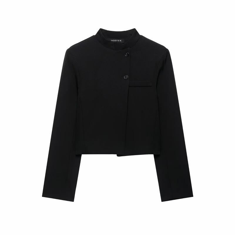 PB & ZA Women's Style New Fashion Breasted Temperament Zhongshan Collar Long-sleeved Blazer
