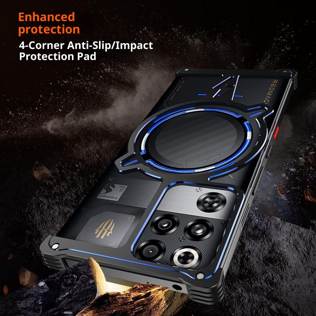 For ZTE Nubia RedMagic 11 Pro 5G/11 Pro+ 5G Bumper Magnetic Case Aluminium Alloy Metal Frameless Phone Cover