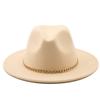 New thin chain accessories European and American autumn and winter solid color woolen top hat European and American fashion jazz hat